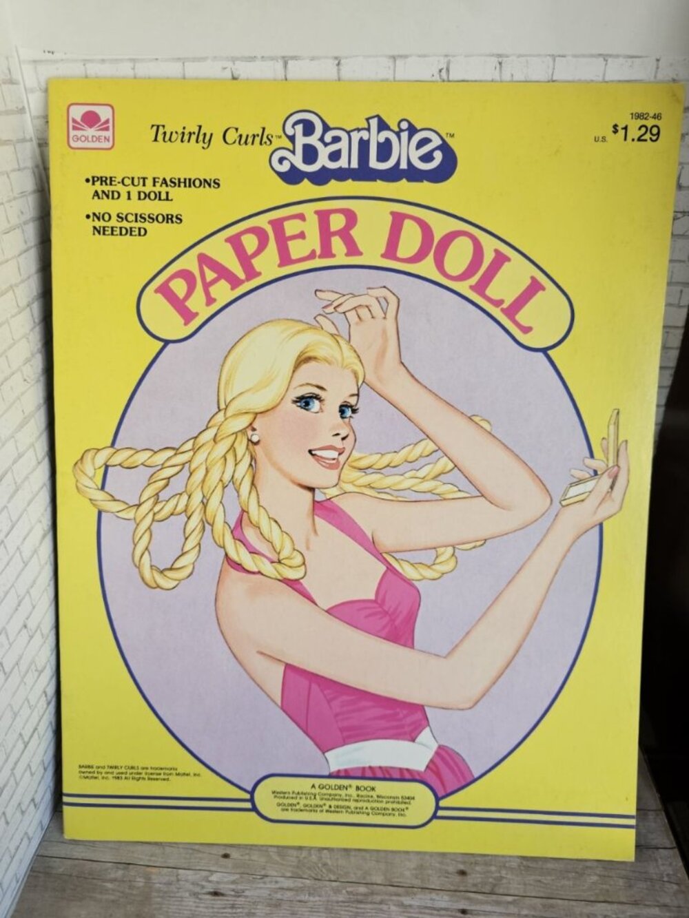 1983 Barbie Twirly Curls Paper Doll Golden Book Complete Vintage Fashion